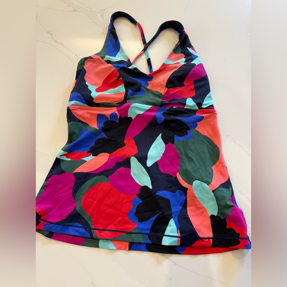 Athleta Multi-Color Floral Print Swim tank